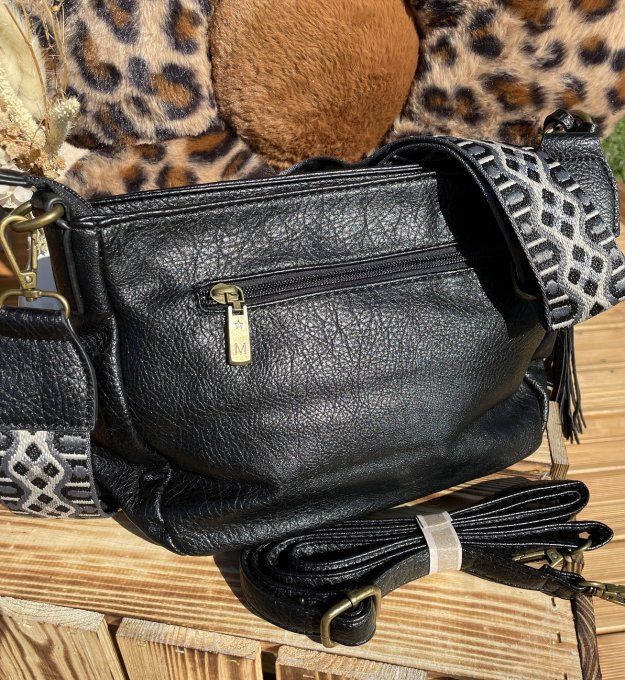 Sac besace multipoches NOIR