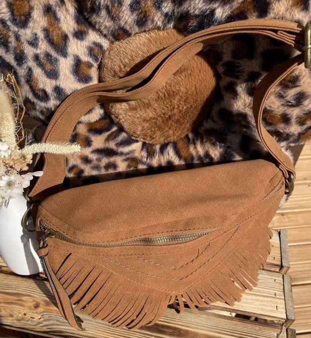 Sac banane franges CAMEL