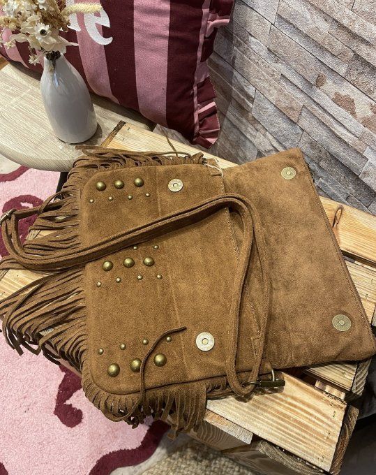 Sac besace franges 