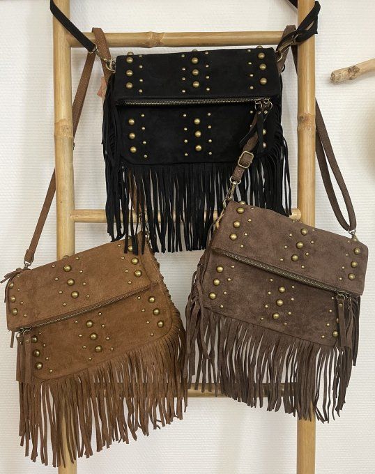 Sac besace franges 