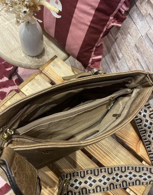 Sac besace multipoches TAUPE