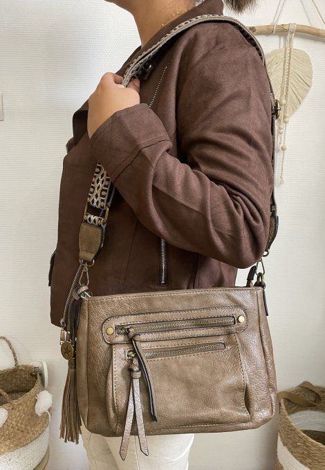 Sac besace multipoches TAUPE