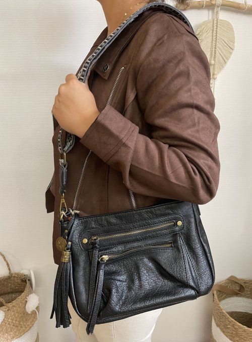 Sac besace multipoches NOIR