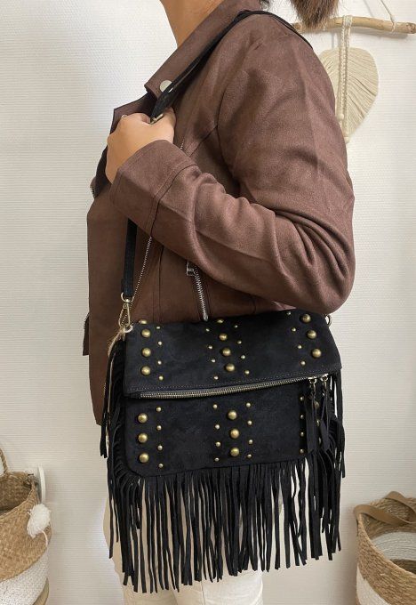 Sac besace franges 