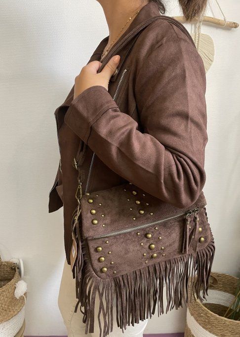 Sac besace franges