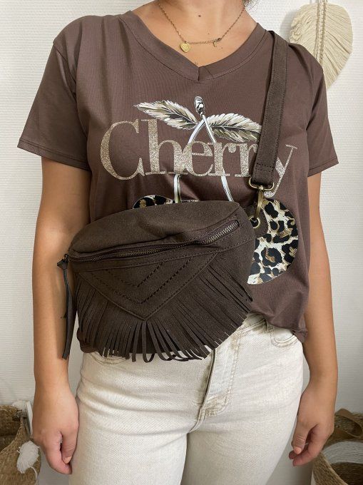 Sac banane franges CHOCOLAT