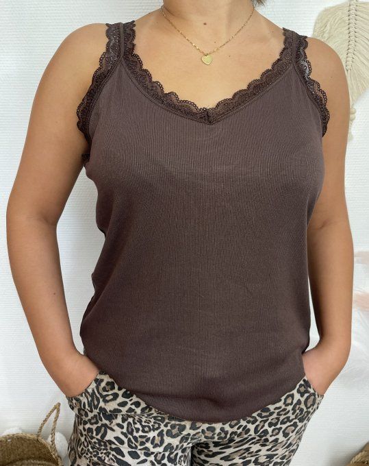 Top en V dentelle 
