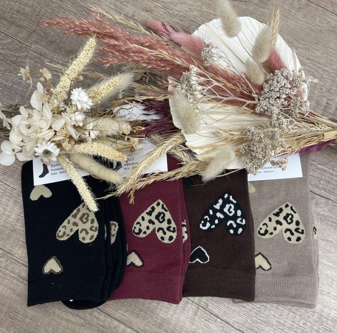 Chaussettes COEUR LEOPARD