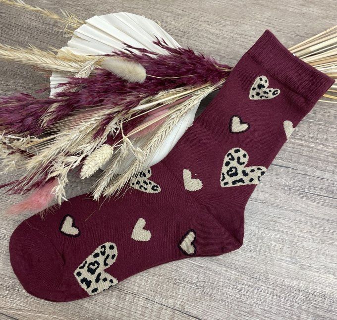 Chaussettes COEUR LEOPARD