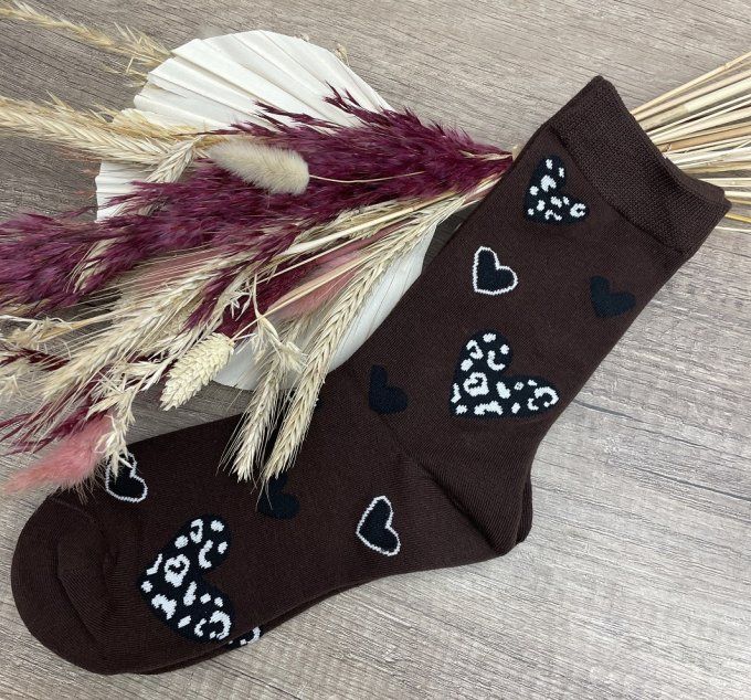Chaussettes COEUR LEOPARD