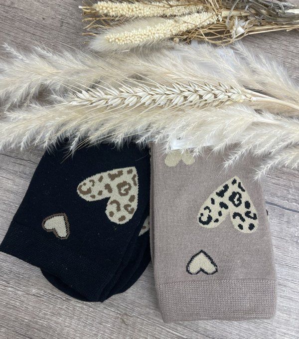 Chaussettes COEUR LEOPARD