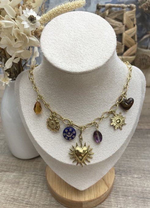 Collier CHARMS SOLEIL ET LUNE