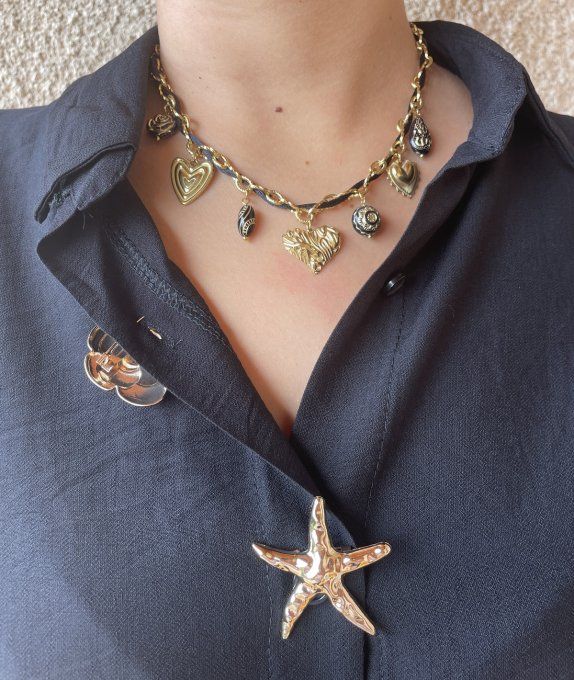 Collier NOIR COEUR