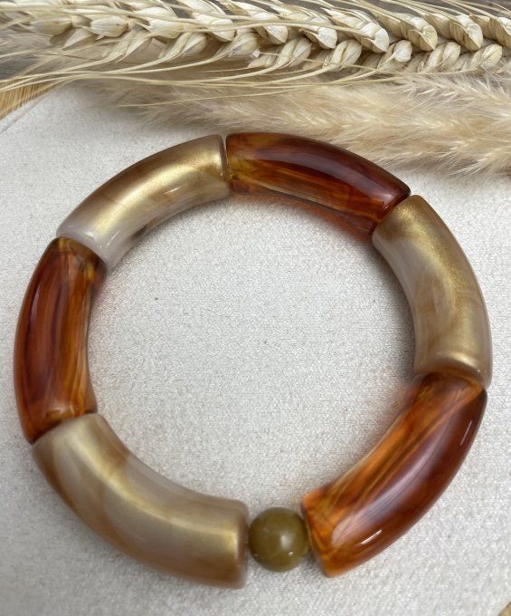 Bracelet RESINE marbré AMBRE