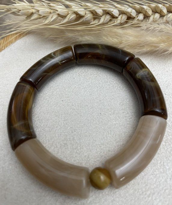 Bracelet RESINE marbré CHOCOLAT