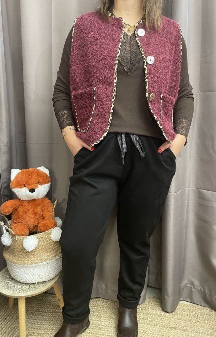 Pantalon suédine NOIR