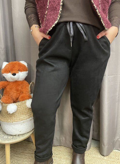 Pantalon suédine NOIR