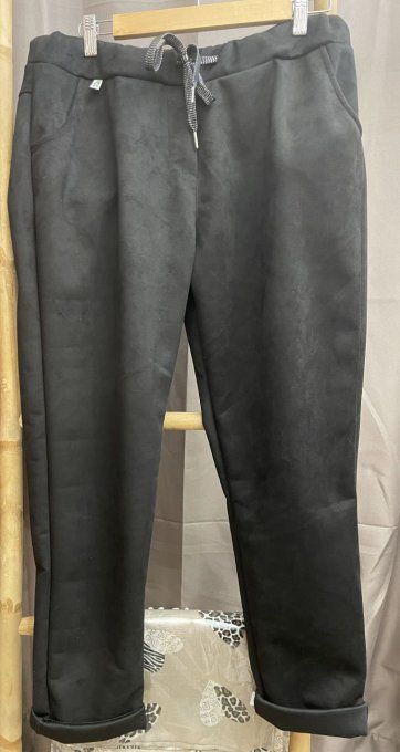 Pantalon suédine NOIR