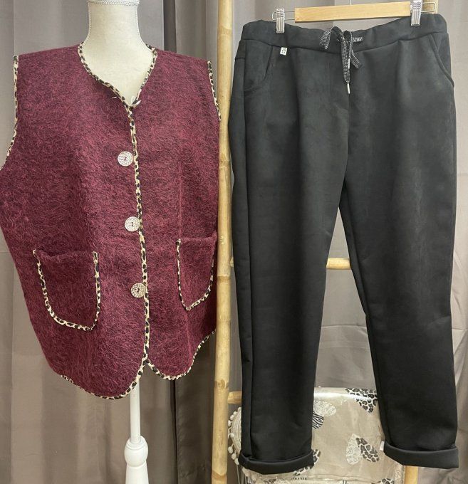 Pantalon suédine NOIR