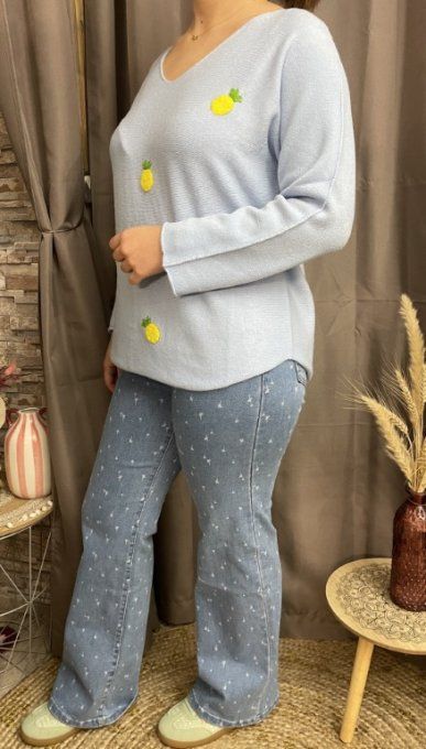Pull ANANAS BLEU CIEL