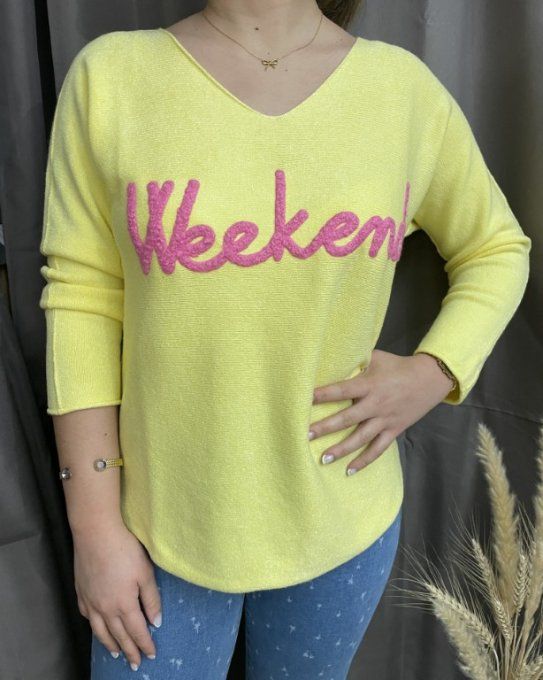Pull WEEK-END JAUNE