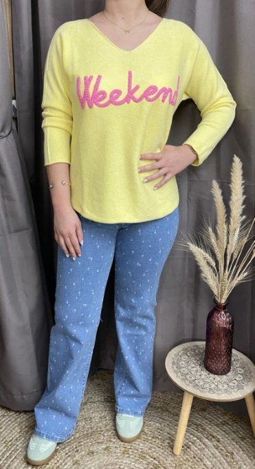 Pull WEEK-END JAUNE