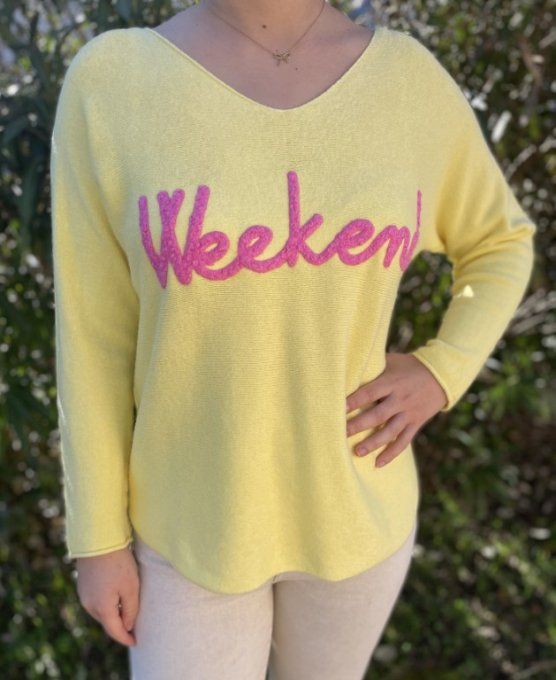 Pull WEEK-END JAUNE