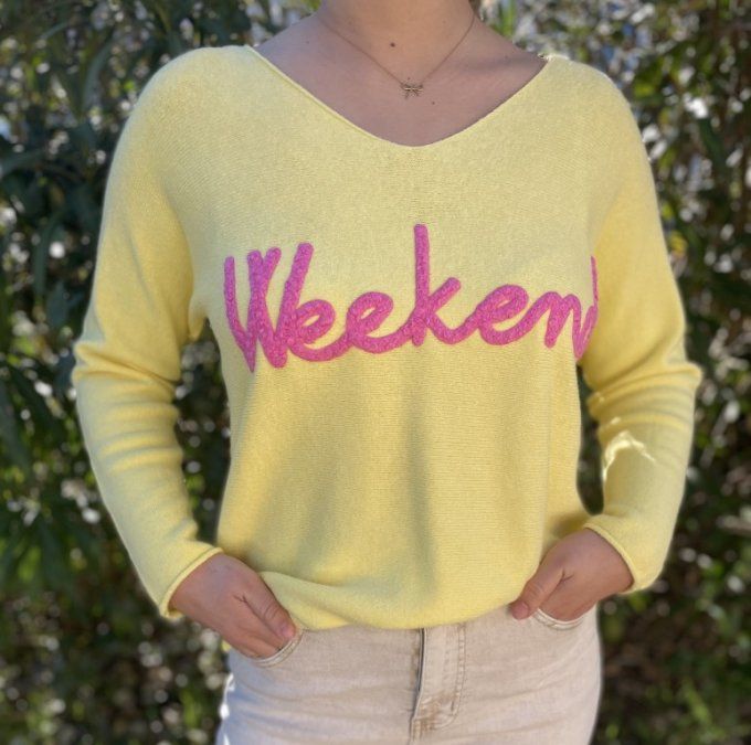 Pull WEEK-END JAUNE