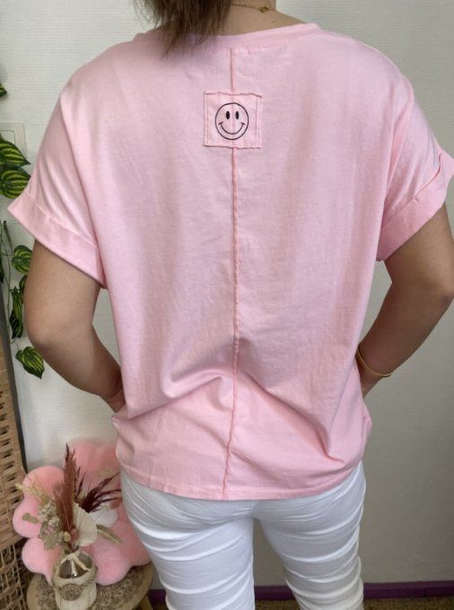 Tee-shirt dos SMILEY ROSE