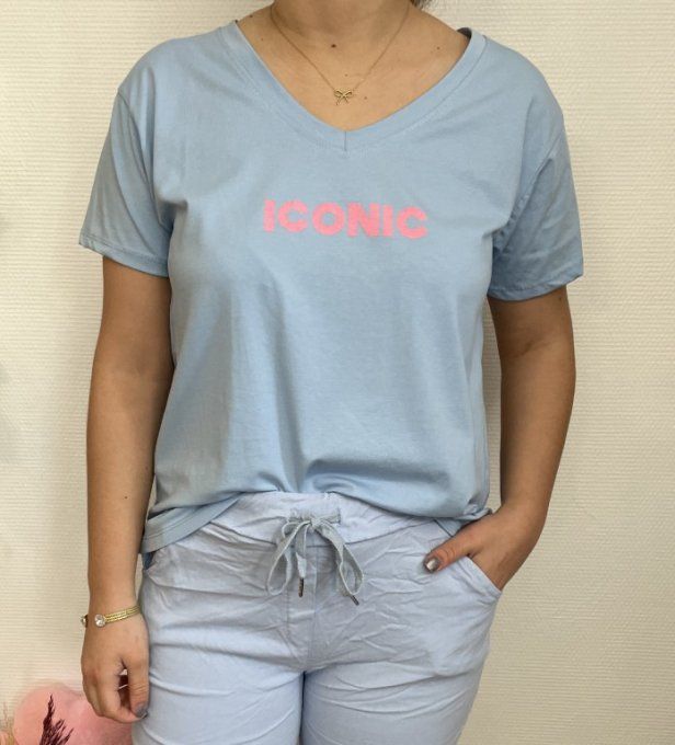 Tee-shirt ICONIC BLEU CIEL