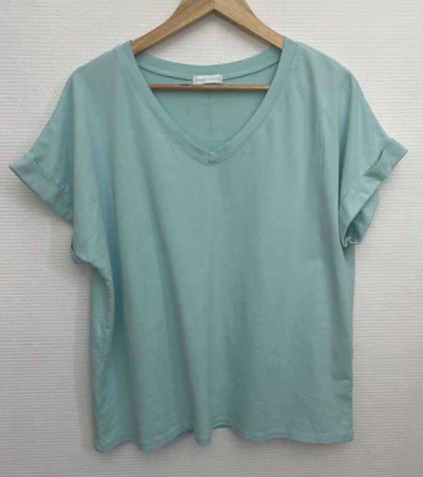 Tee-shirt dos SMILEY VERT D'EAU   