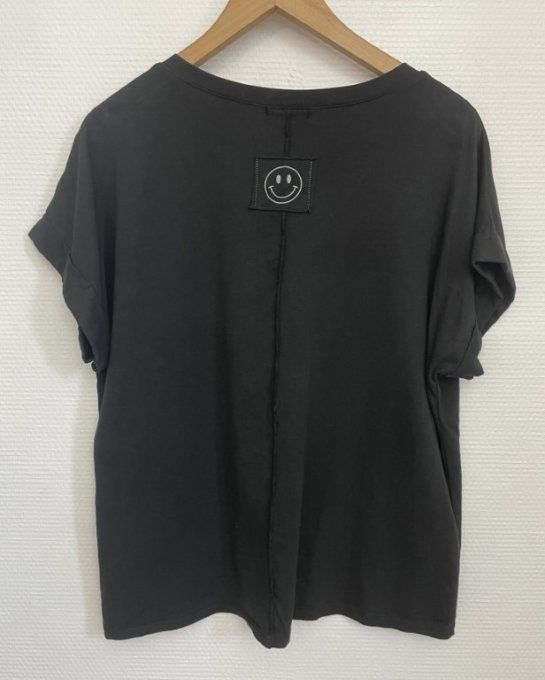Tee-shirt dos SMILEY NOIR