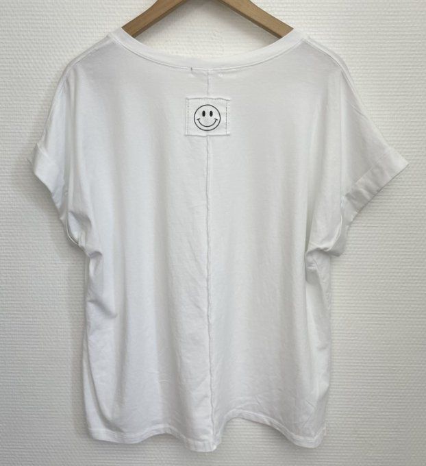 Tee-shirt dos SMILEY BLANC