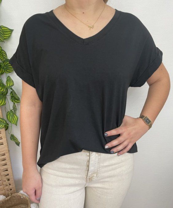 Tee-shirt dos SMILEY NOIR