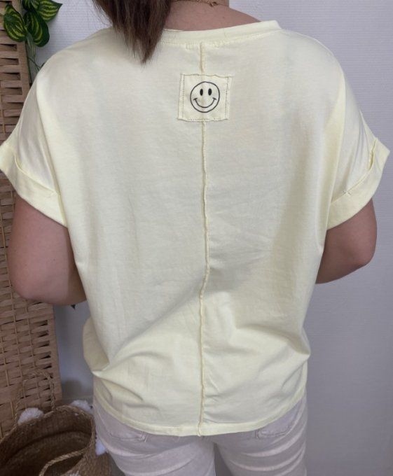 Tee-shirt dos SMILEY JAUNE
