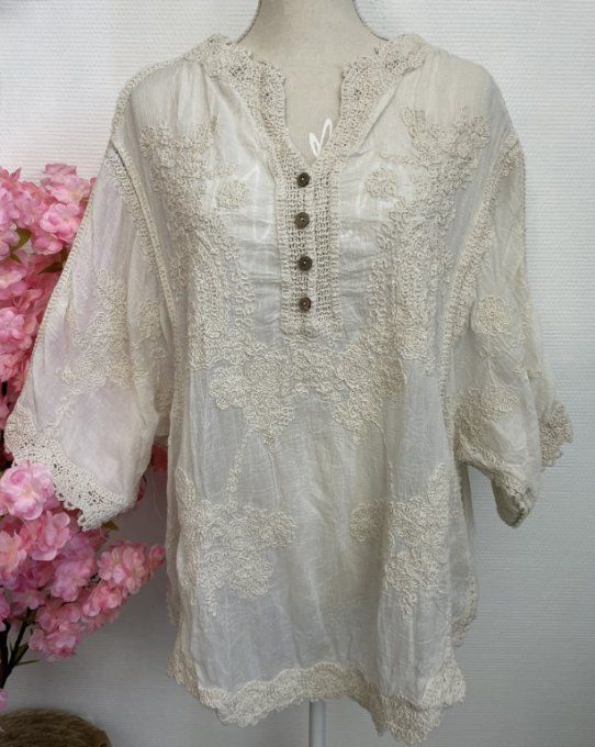 Tunique brodée BEIGE