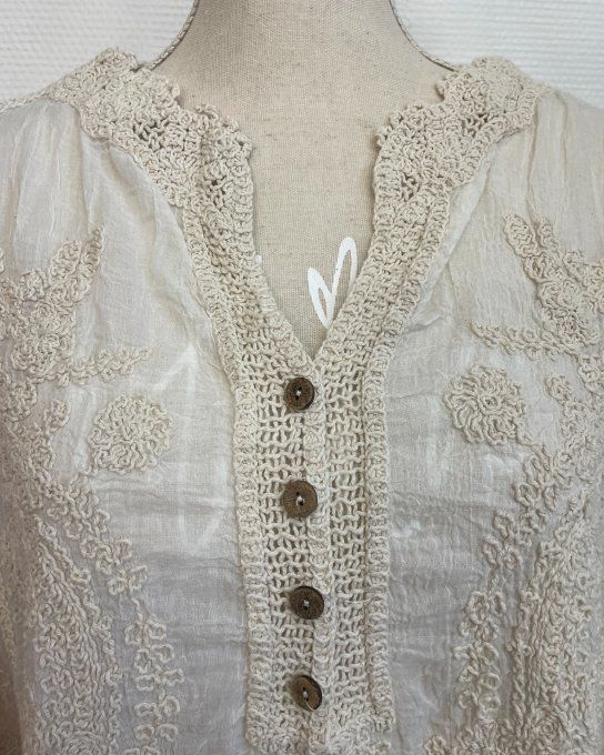 Tunique brodée BEIGE