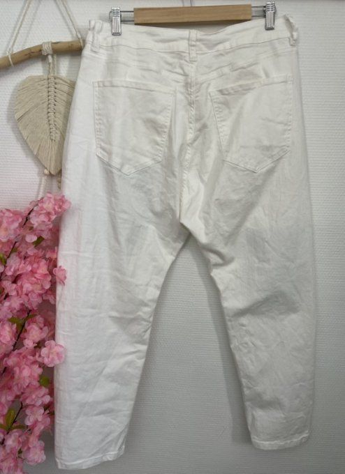 Jean blanc PATCHWORK