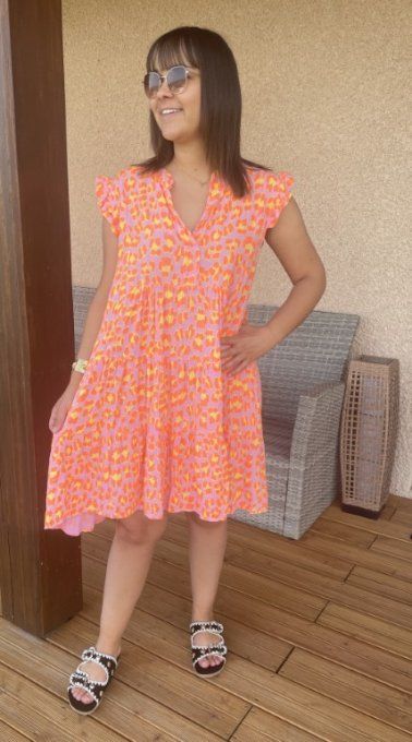 Robe léopard orange