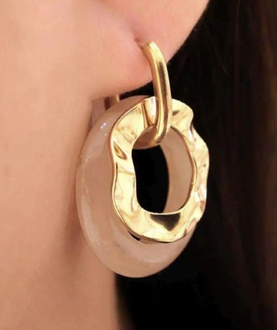 Boucles d'oreilles anneaux doublés
