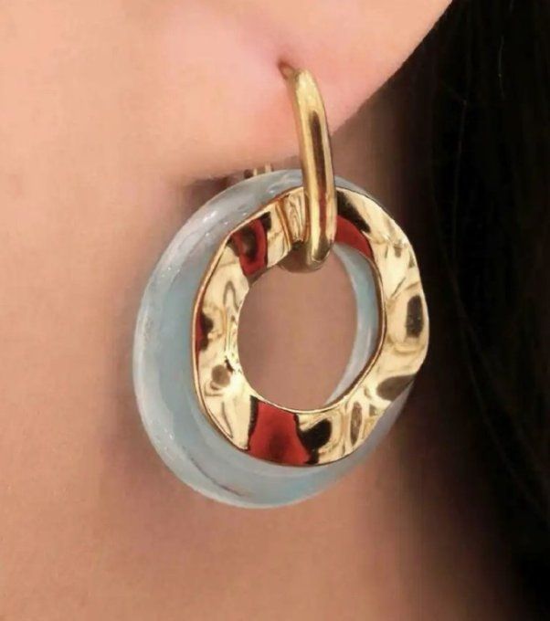 Boucles d'oreilles anneaux doublés