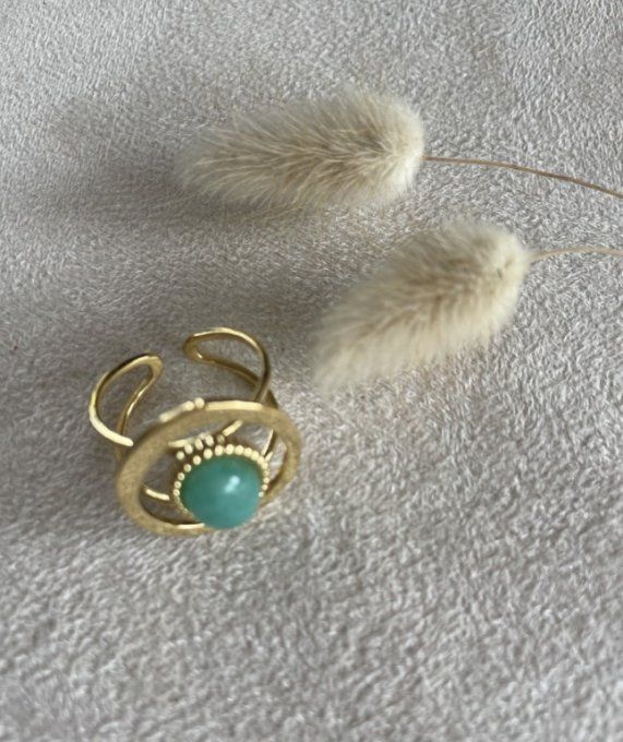 Bague ronde pierre naturelle