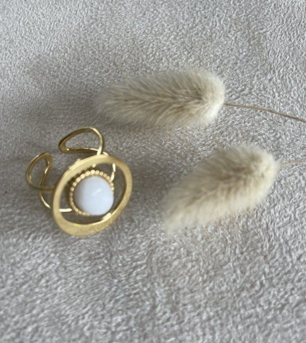 Bague ronde pierre naturelle