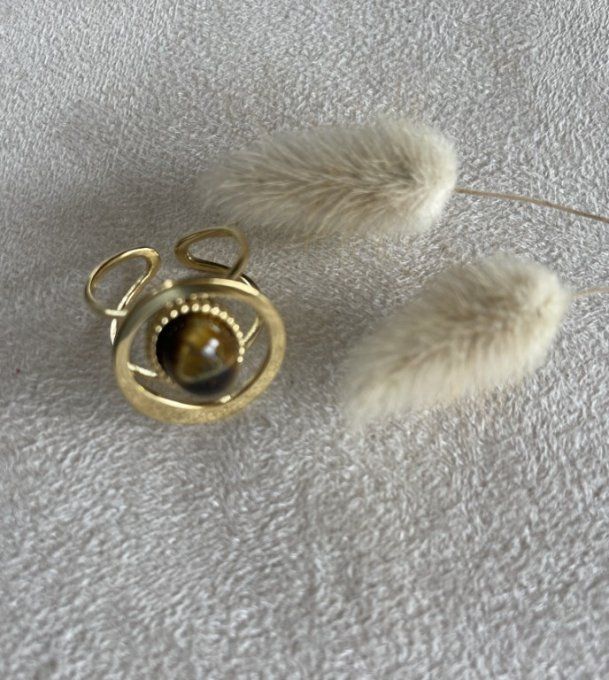 Bague ronde pierre naturelle