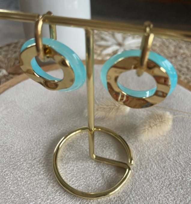 Boucles d'oreilles anneaux doublés