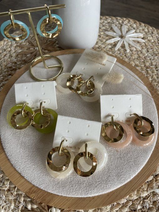 Boucles d'oreilles anneaux doublés