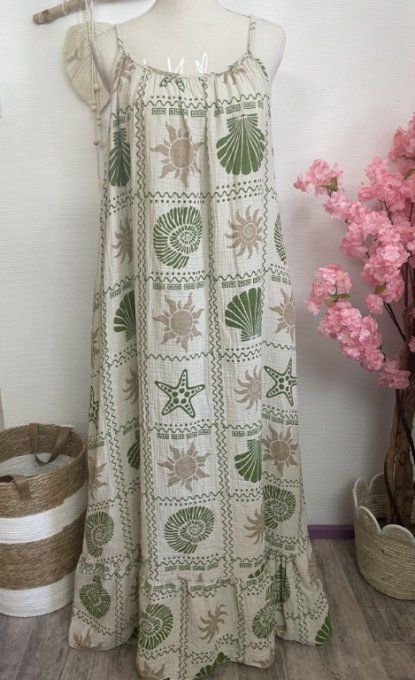 Robe longue gaze de coton 