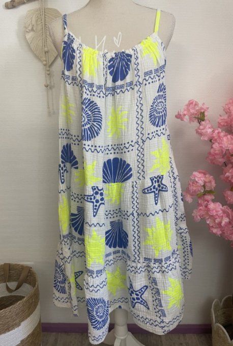 Robe courte gaze de coton 