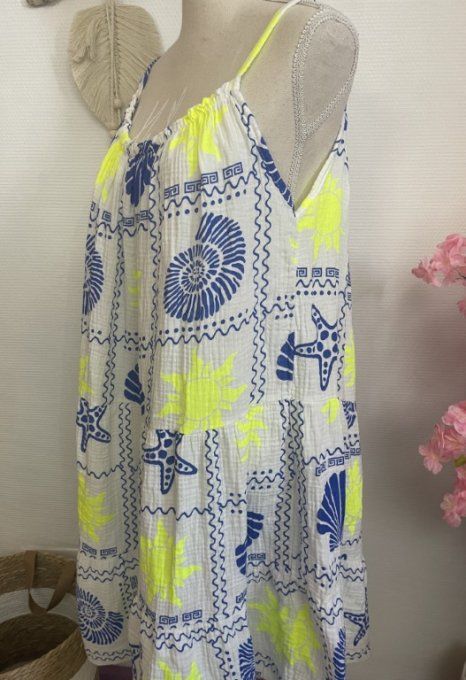 Robe courte gaze de coton 