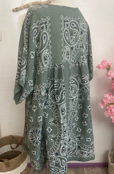 Robe courte BANDANA KAKI